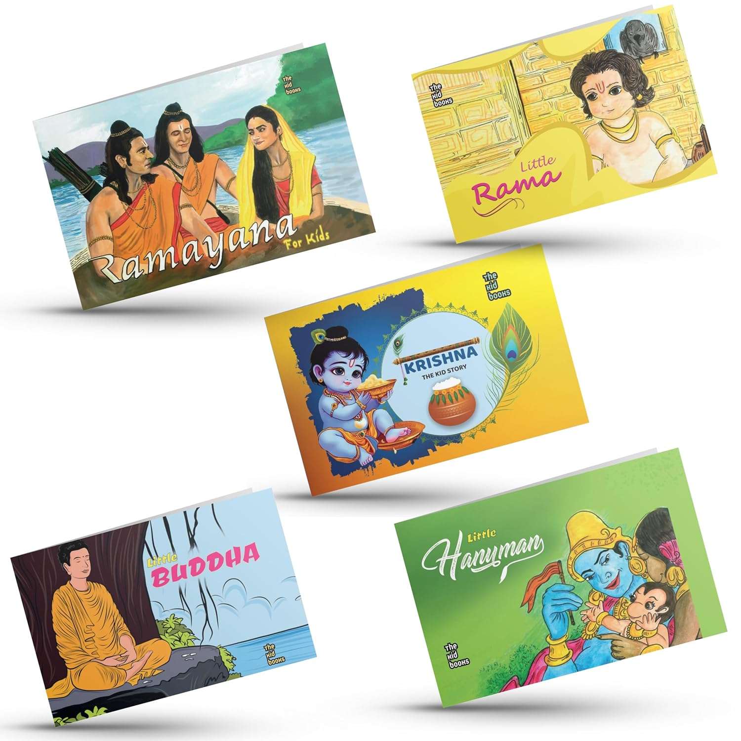 Little Hanuman + Little Krishna + Little Rama + Ramayan For Kids + Little Buddha (Set of 5 Books)