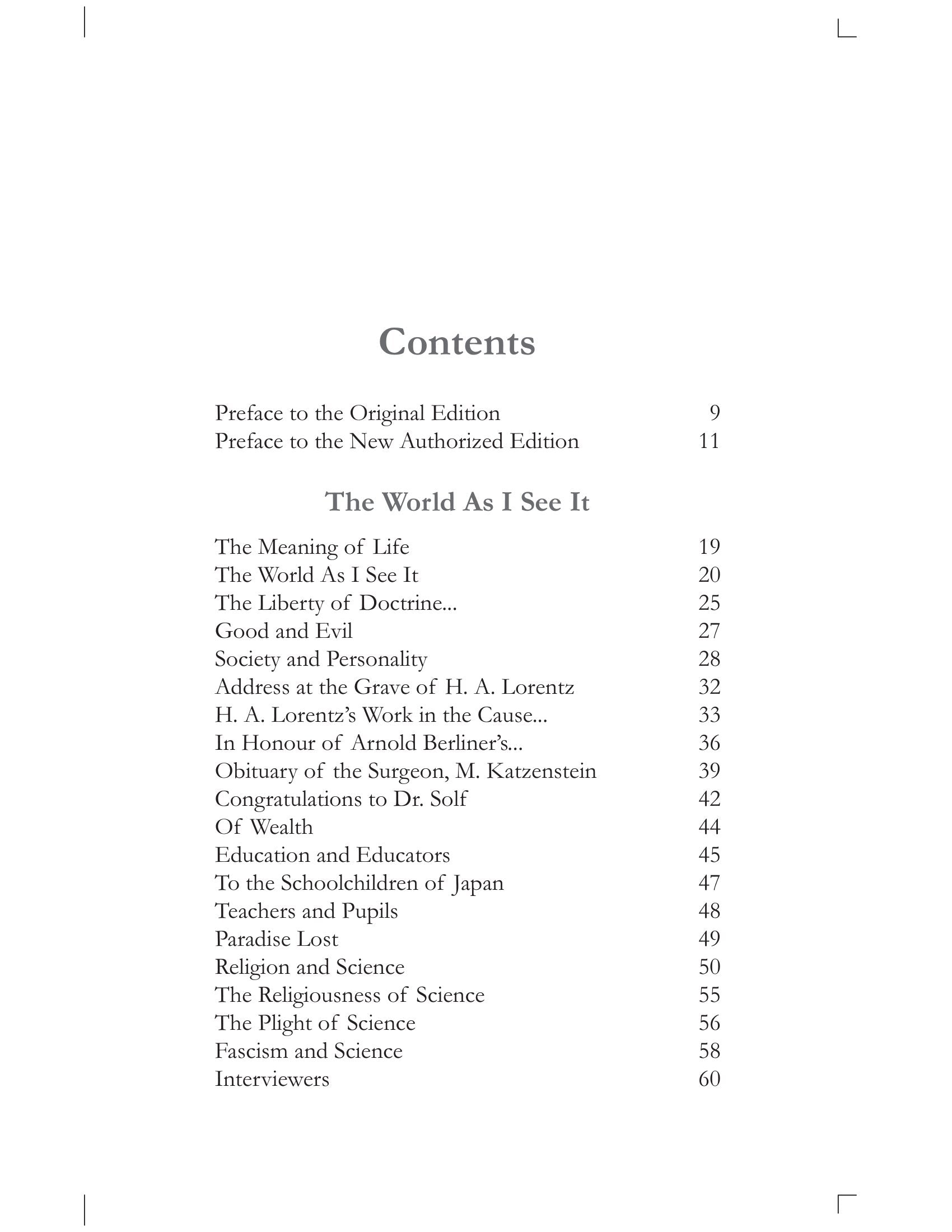The World As I See It By Albert Einstein