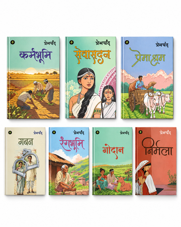 Classic Hindi Literature Collection – Set of 7 Books | Rangbhoomi, Premashram, Nirmala, Godan, Karmabhoomi, Gaban & Seva Sadan | Flash Sale