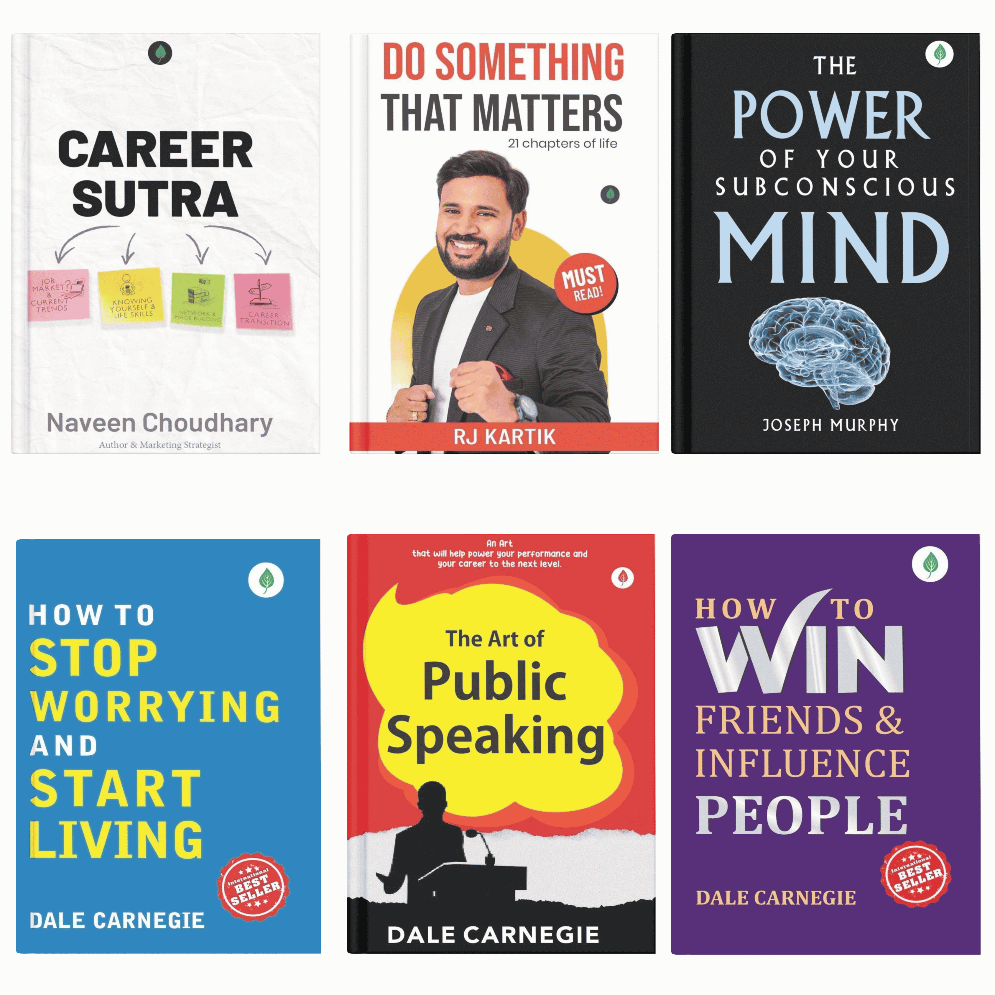 Self-Help & Success Collection – Set of 6 Books | Career Sutra, Do Something That Matters, The Power of Your Subconscious Mind, How to Win Friends and Influence People, How to Stop Worrying and Start Living & The Art of Public Speaking