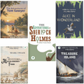 World Classics Collection – Set of 5 Books | Alice in Wonderland, Sherlock Holmes, Huckleberry Finn, Tom Sawyer & Treasure Island